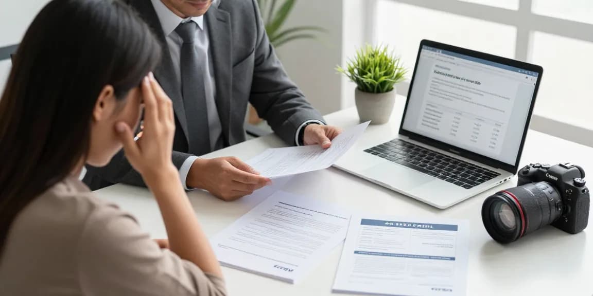 Client consultation on the best timeshare exit companies in a supportive office setting.