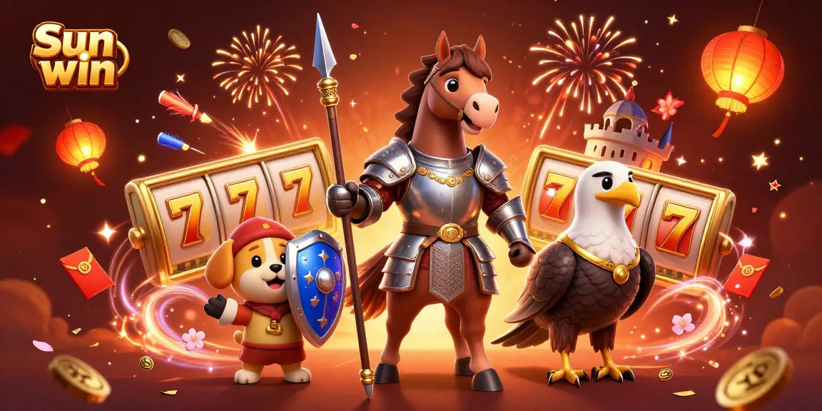 Win big with Sun win gaming thrills, featuring knights, fireworks, and jackpot excitement!