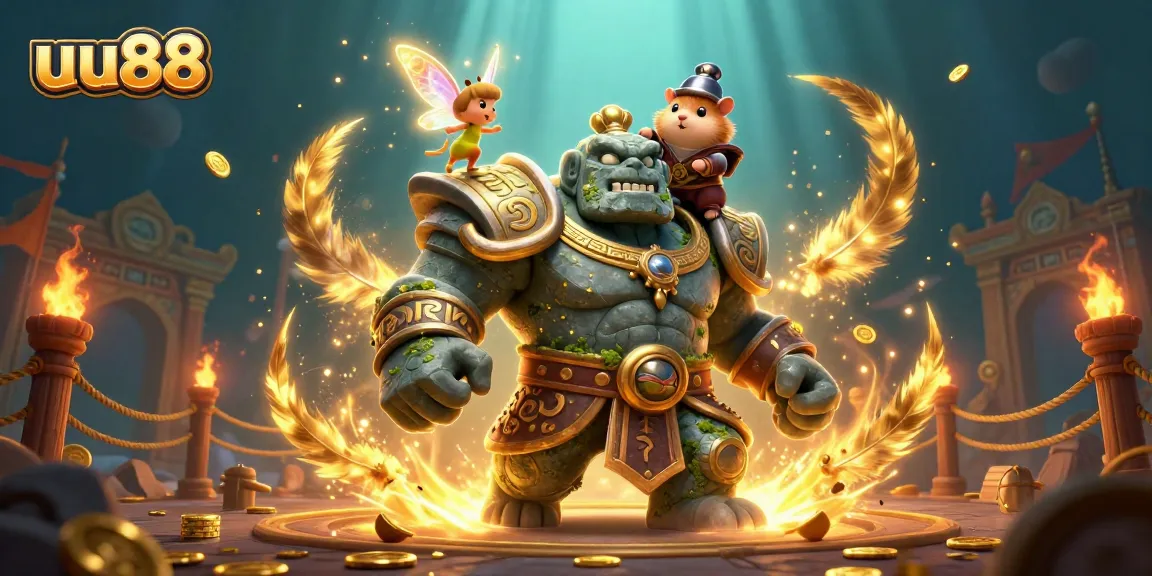 Engage with uu88's vibrant gaming universe, showcasing dynamic characters and thrilling casino action.