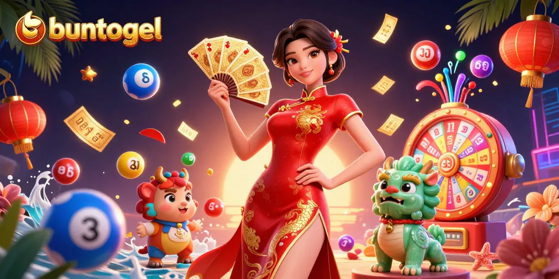 Experience the thrill of playing bun togel with vibrant lottery elements and dynamic scene.