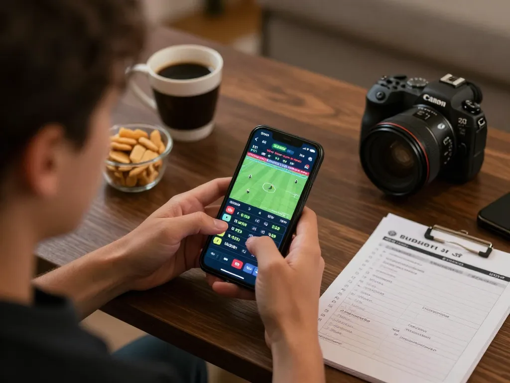 Betting on oxbet dubai with live odds displayed on a smartphone, showcasing a focused gamer experience.