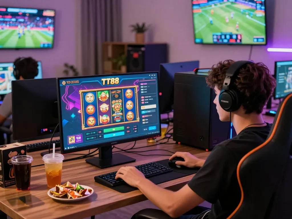 Exciting TT88 online gaming experience with various betting options in a cozy entertainment setup.