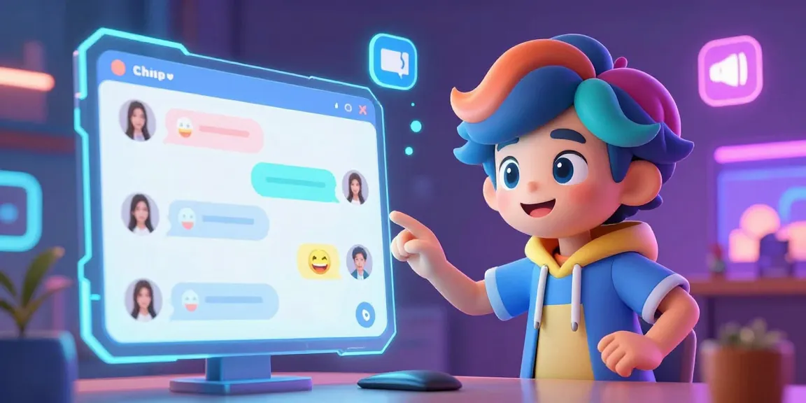 Engaging scene of an AI hentai chat with animated character in vibrant digital environment
