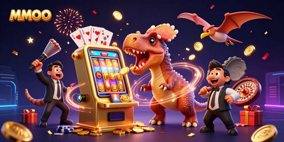 Experience MMOO's thrilling jackpot excitement with a pachycephalosaurus and friends in action!