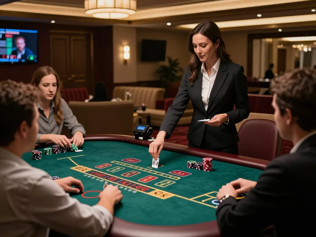 Engage in live dealer gaming at https://da88.navy/, featuring a professional dealer and players immersed in strategy.