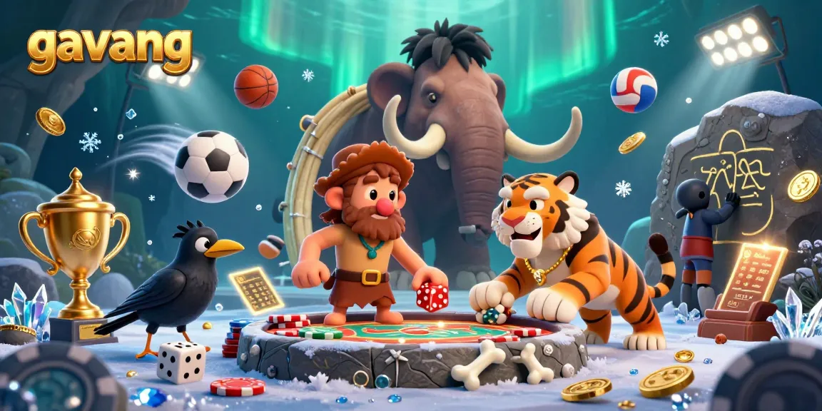 Experience thrilling gambling with gavang at a prehistoric casino bustling with engaging characters.