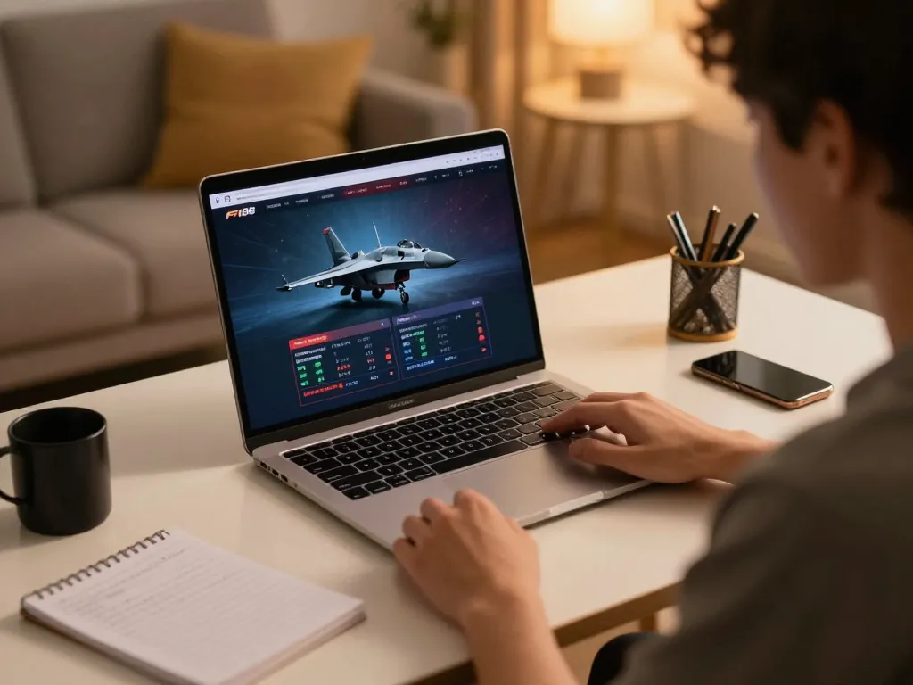 Engage with F168's online casino platform in a cozy gaming setup.