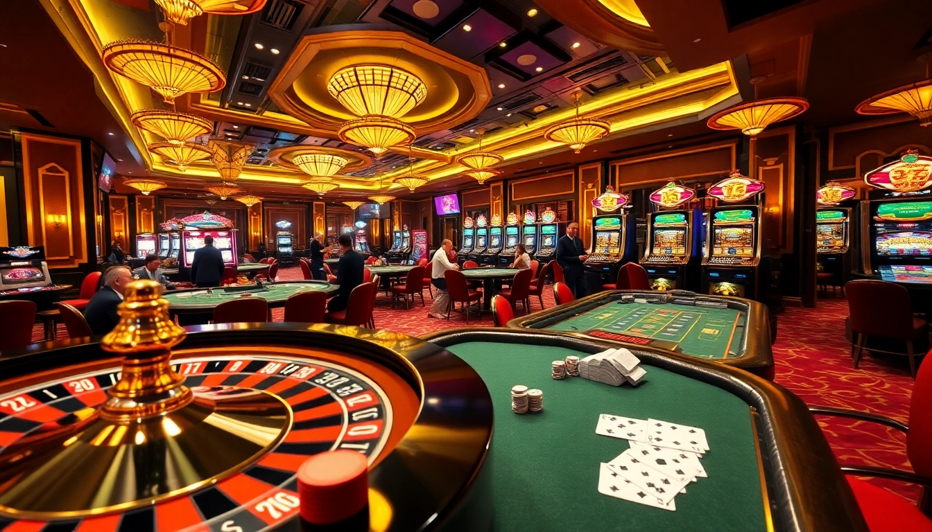 Experience the thrill of free credit live22 with vibrant casino elements like roulette, poker tables, and slot machines.