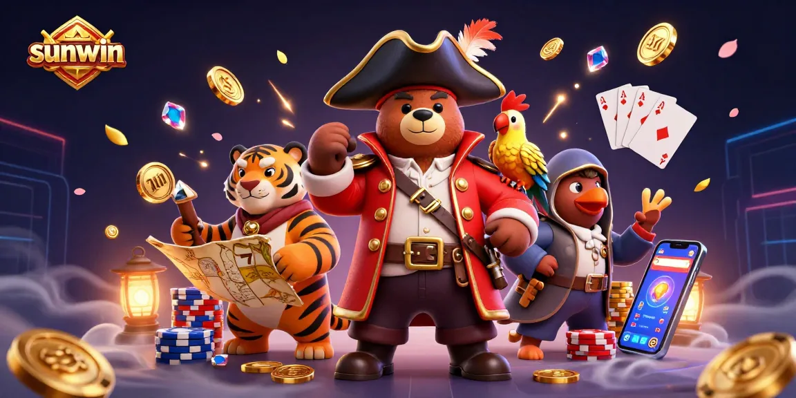 Spin the reels with sunwin's exciting casino characters in a vibrant, magical adventure.