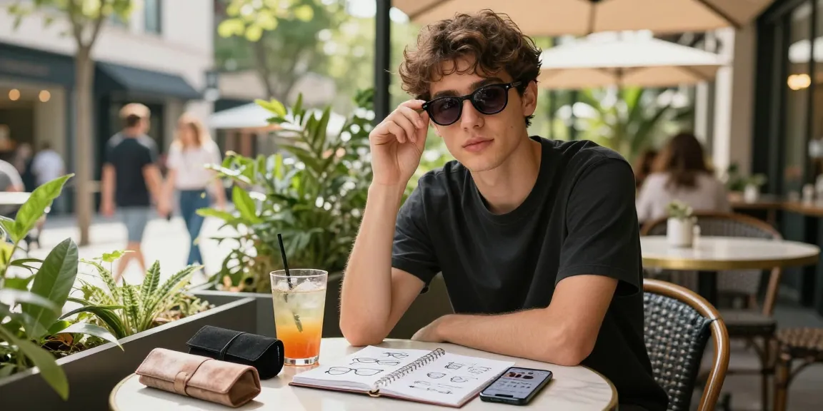 Estilo moderno e conforto com lentes de grau em ambiente urbano.