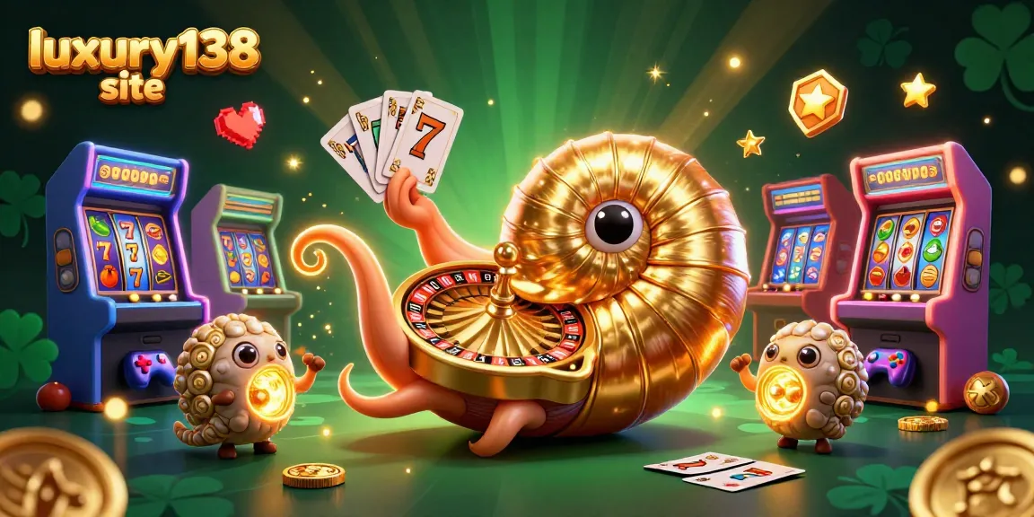 Experience the excitement of the luxury138 site with a captivating 3D casino scene featuring vibrant slots and gaming elements.