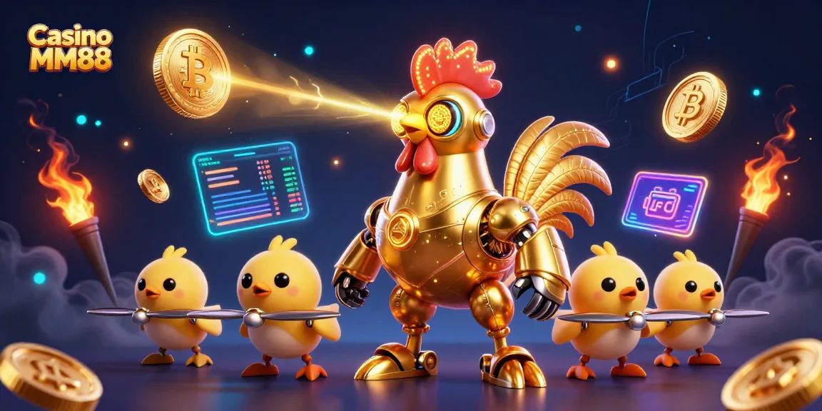 Experience Casino MM88 through engaging games with thrilling action elements in a vibrant 3D illustration.
