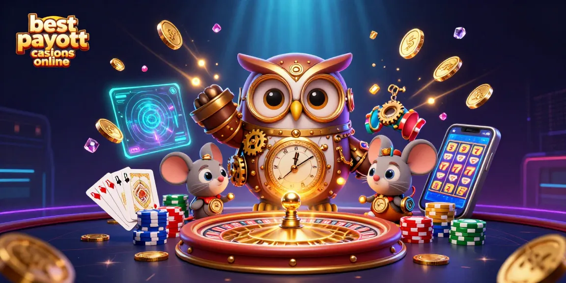 Experience the excitement of best payout casinos online with dynamic casino scenes and vibrant characters.
