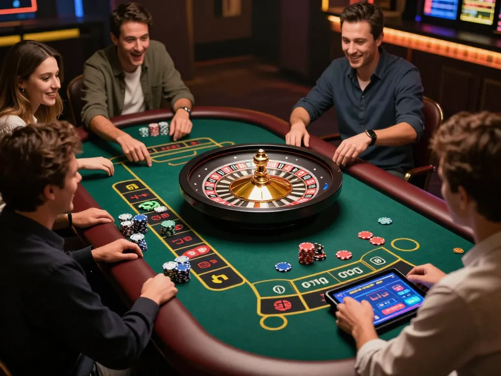 Players enjoying the excitement of roulette while accessing the FIVE88 link for online casino gaming.