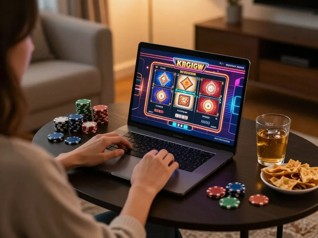 Experience excitement at nhà cái vipwin while spinning slots online in a cozy home setting.