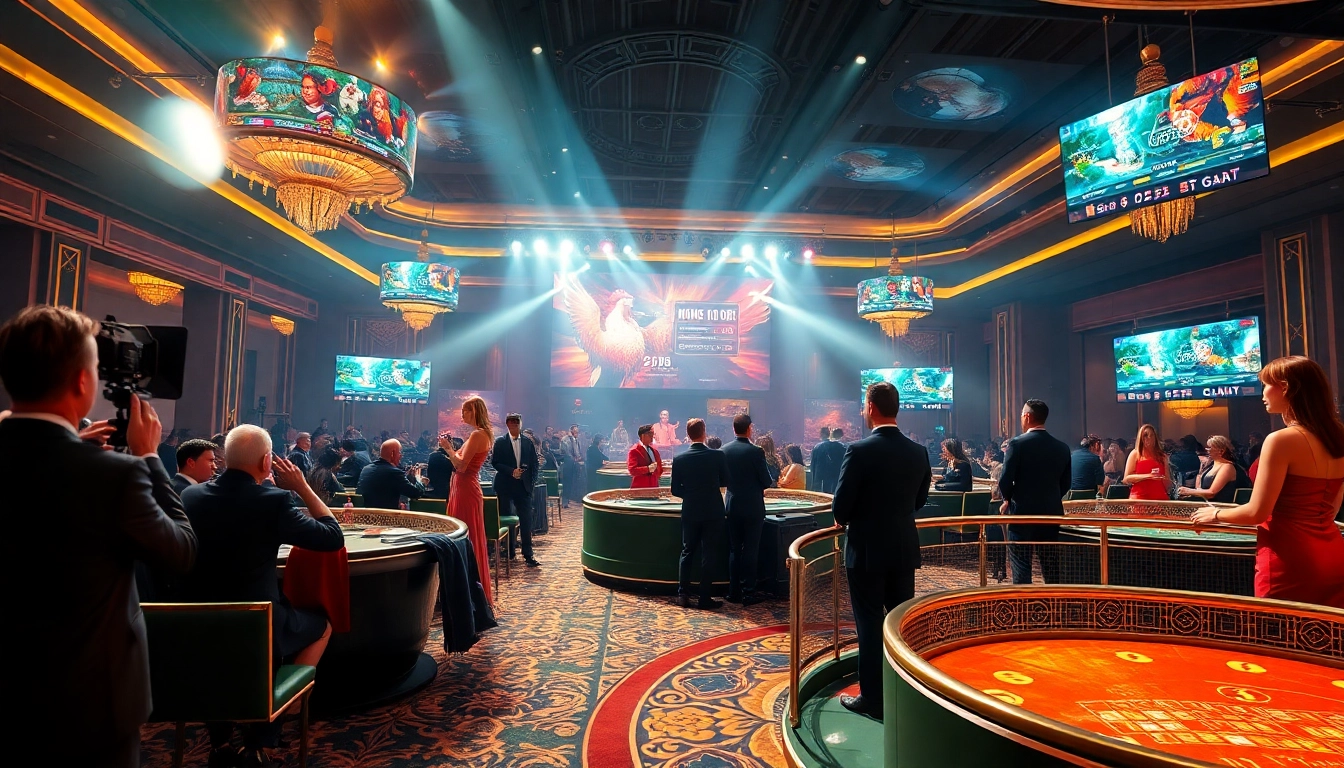 Experience the thrill of live cockfighting at BJ 88 with real-time streaming in a luxurious casino setting.