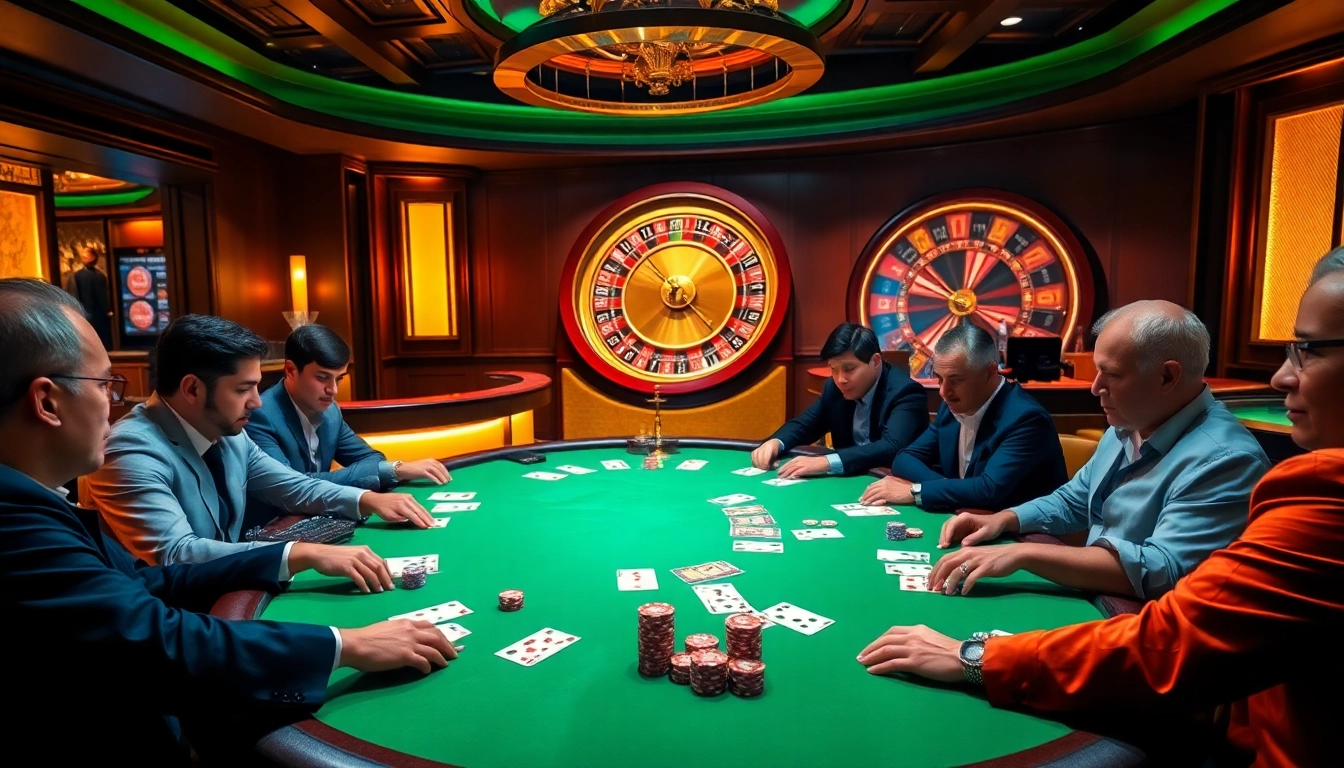 High-stakes poker at an elegant casino showcasing the go8 approach to thrilling gameplay.