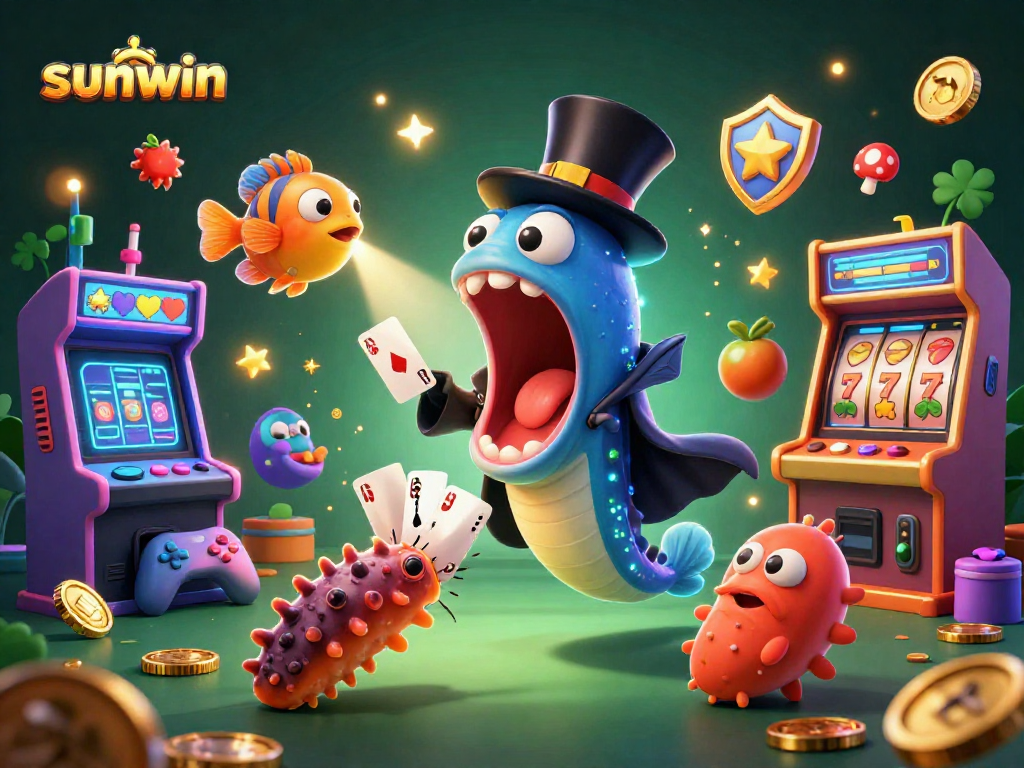 Experience the thrilling magic of sunwin's casino games with vibrant characters in an animated underwater scene.