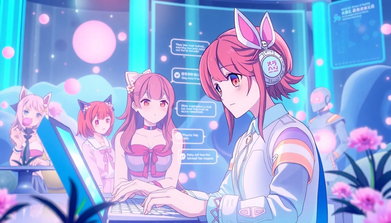 Engaging interface of hentai ai chat with vibrant anime characters.