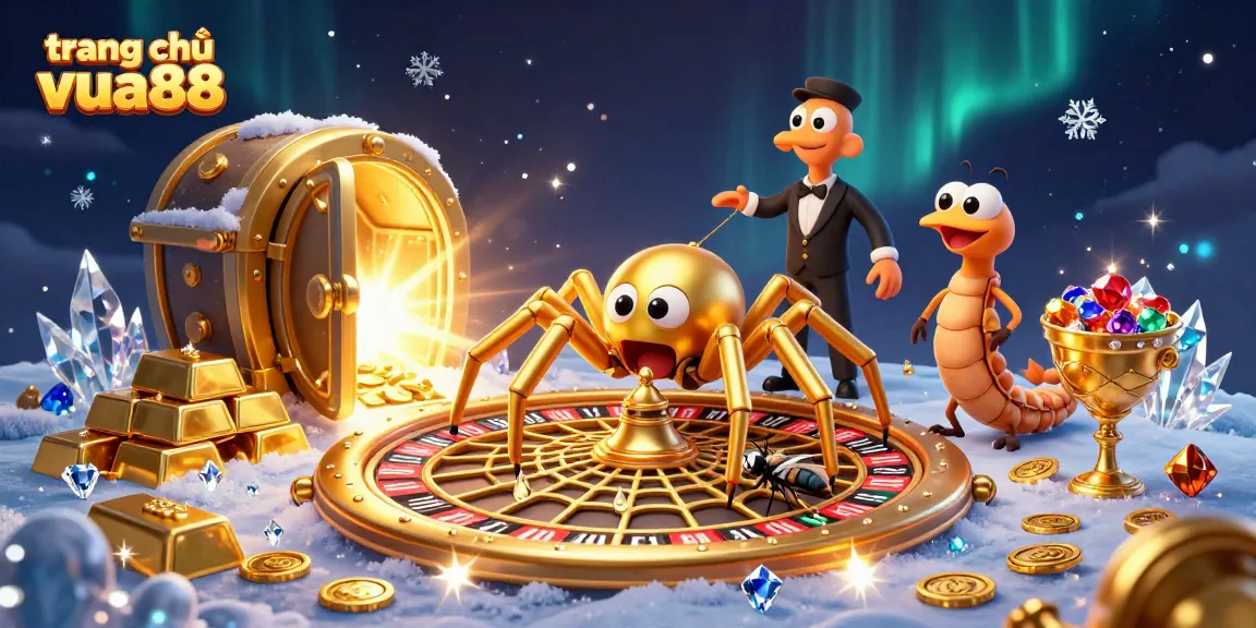 Experience excitement at trang chủ vua88 with a colorful scene of busy betting action in an animated casino.