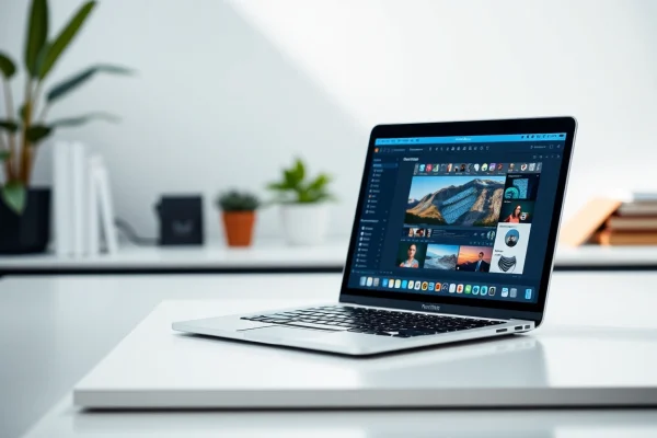 Usar el MacBook Pro 14 pulgadas para crear proyectos en un escritorio moderno.