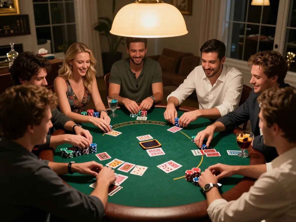 Engaging poker night at home with friends highlights nhà cái go8 gaming strategy and excitement